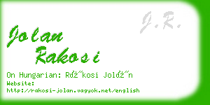 jolan rakosi business card